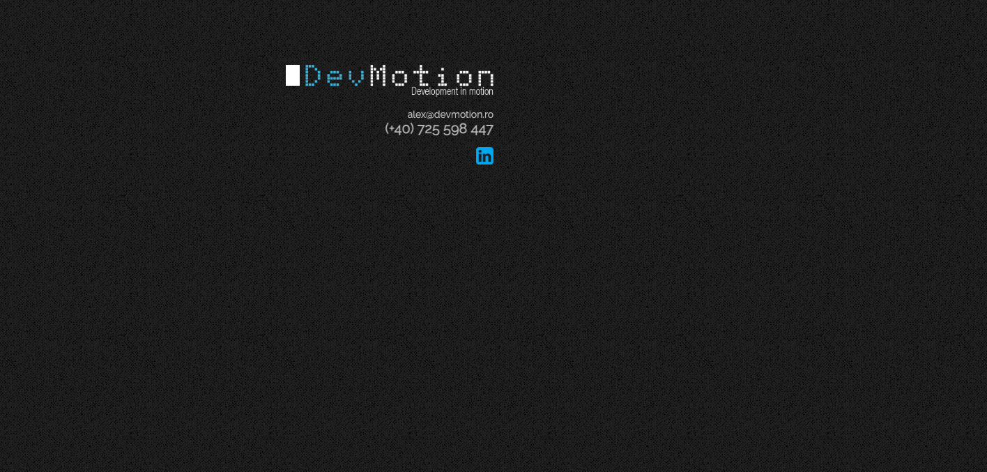 Screenshot of DevMotion: First Showcase Website